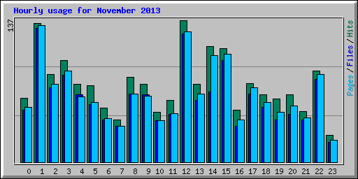 Hourly usage for November 2013